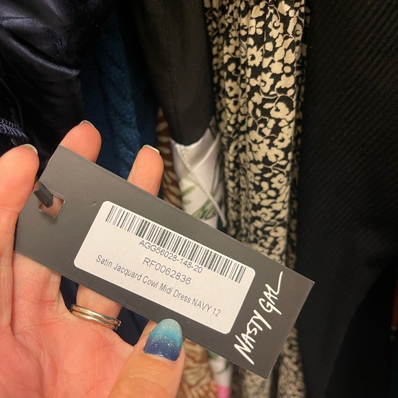 NWT Nasty Gal Silky Cowl Dress - Picture 5 of 6